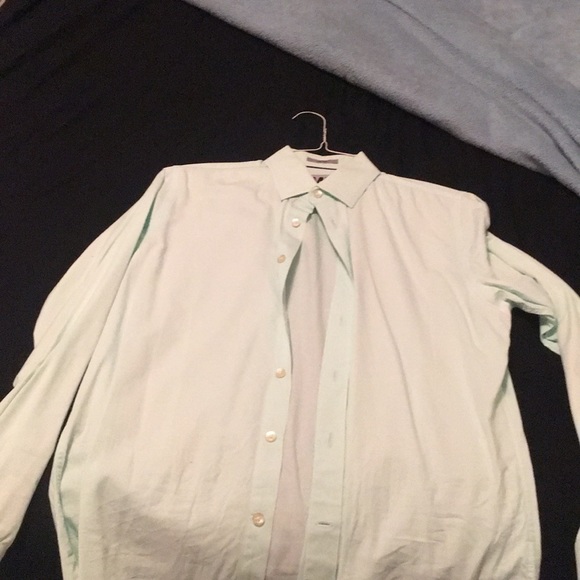 Light Green Express Fitted Dress Shirt - Picture 3 of 3